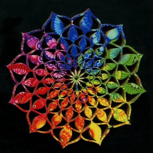 AMADEA Wooden Decoration Mandala Rainbow 9cm - Decoration - Main image