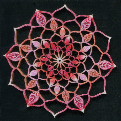 AMADEA Wooden Decoration Mandala Pink 9cm - Decoration - Main image