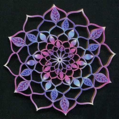 AMADEA Wooden Decoration Mandala Colour 9cm - Decoration - Main image