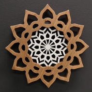 AMADEA Mandala with Insert for Hanging, Solid Wood, Diameter of 20cm - Decoration