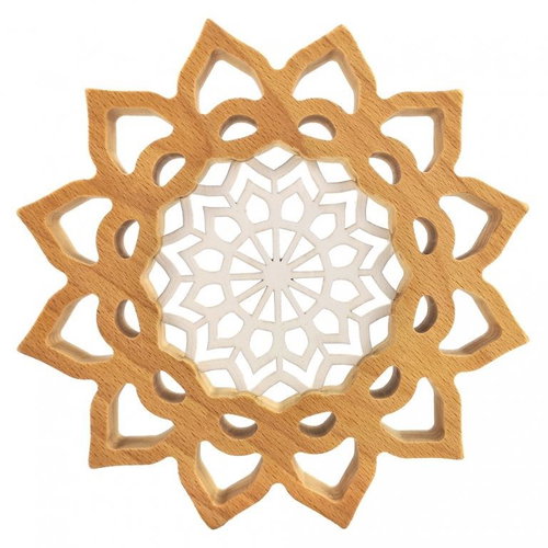AMADEA Mandala with Insert for Hanging, Solid Wood, Diameter of 30cm - Decoration - Main image