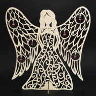 AMADEA Wooden 3D angel with ornaments, 31x29 cm - Christmas Decoration