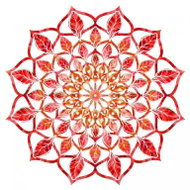 AMADEA Wooden Decoration Mandala Red 20cm - Decoration