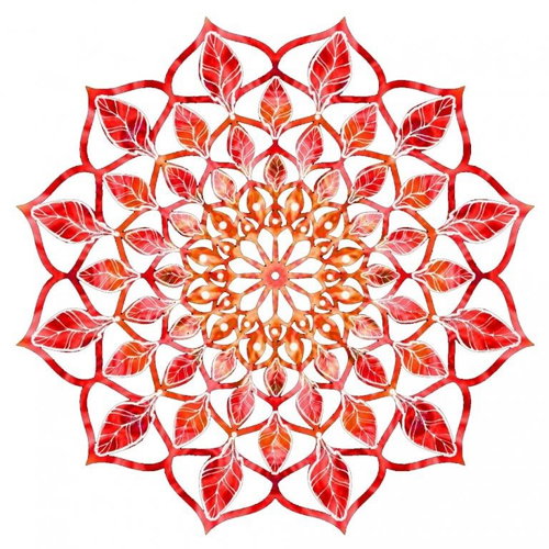 AMADEA Wooden Decoration Mandala Red 20cm - Decoration - Main image