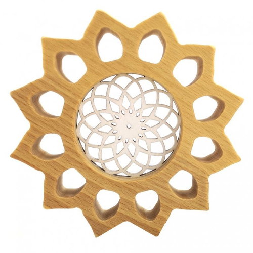AMADEA Mandala with Insert for Hanging, Solid Wood, Diameter  of 12cm - Decoration - Main image