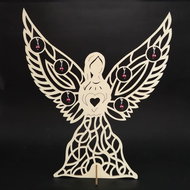 AMADEA Wooden 3D angel with ornaments, 38x32 cm - Christmas Decoration