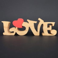 AMADEA Wooden Decoration Inscription LOVE, Solid Wood, 25x8cm - Decoration