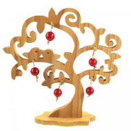 AMADEA Wooden 3D Tree with Birds and Red Apples, Solid Wood, Height of 20cm - Decoration