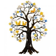 AMADEA Wooden Tree with Squirrels, Colour Decoration for Hanging, Double-sided Print, Height of 27cm - Decoration