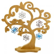 AMADEA Wooden 3D Tree with Birds and Colourful Flowers, Solid Wood, Height of 20cm - Decoration