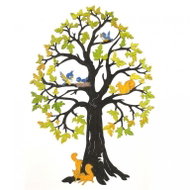 AMADEA Wooden Tree with Animals, Colourful Decoration for Hanging, Height of 28cm - Decoration