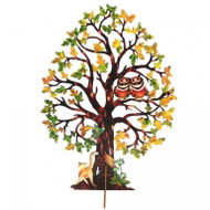 AMADEA Wooden 3D Tree with Owls, Coloured, Height of 28cm - Decoration