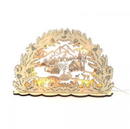 AMADEA Wooden Illuminated Village Portal, 34cm - Decoration