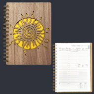 AMADEA Wooden Diary for 2021 with Sun Motif A5 - Decoration