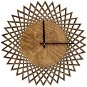 AMADEA Wooden Wall Clock in the Shape of the Sun, Dark, Solid Wood, Diameter of 30cm - Wall Clock