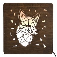 AMADEA Wooden lamp with fox head motif, size 20 cm, with LED light with 12V transformer - Table Lamp