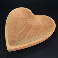 AMADEA Wooden Bowl in the Shape of a Heart, Solid Wood, size 25x25x4.5cm - Small Bowl