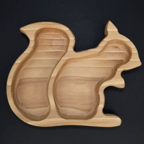 AMADEA Wooden Bowl in the Shape of a Squirrel, Solid Wood, size of 21.5x17cm - Small Bowl - Main image