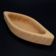 AMADEA Dřevěná miska ve tvaru listu, masivní dřevo, rozměr 17,2x7x3 cm - Miska