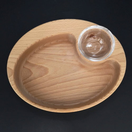 AMADEA Wooden Bowl for Nachos, Oval, Solid Wood, size of  25x20x4,5cm - Small Bowl - Main image