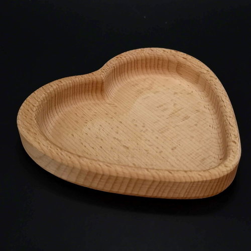 AMADEA Wooden Bowl in the Shape of a Heart, Solid Wood, Size of 13.5x13.5x2cm - Small Bowl - Main image