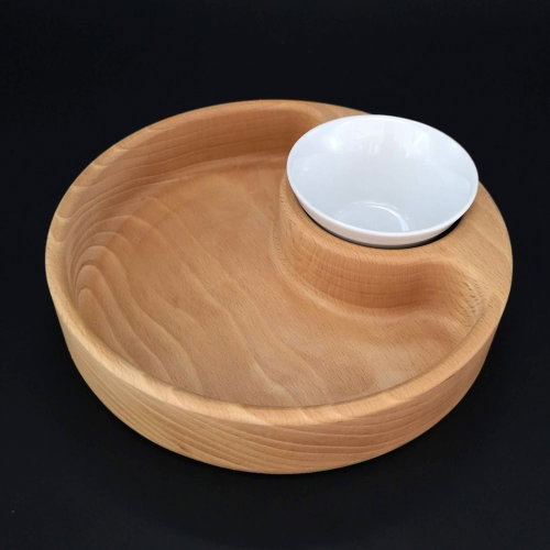 AMADEA Wooden Nachos Bowl, Round, Solid Wood, size 20x4.5cm - Small Bowl - Main image
