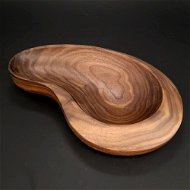 AMADEA Wooden Bowl in the Shape of a Kidney, Solid American Walnut Wood, 26x16.5x4.5cm - Bowl