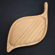 AMADEA Wooden Tray in the Shape of a Leaf, Solid Wood, 26x12,5x2cm - Tray