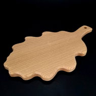 AMADEA Wooden Board in the Shape of an Oak Leaf, Solid Wood, 27x15.5cm - Cutting Board