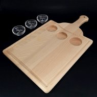 AMADEA Wooden Cutting Board with Groove and 3 Serving Bowls, Solid Wood, 45x25x2cm - Cutting Board
