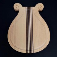 AMADEA Wooden Board with a Groove, in the Shape of a Lyre, Solid Wood, 20x18x2cm - Cutting Board