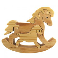 AMADEA Wooden Puzzle Rocking Horse, Solid Wood of Two Types of Wood, 13.5x11.5x3cm - Jigsaw Puzzle