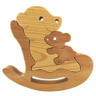 AMADEA Wooden Puzzle Rocking Bear, Solid Wood of Two Tree Species, 13.5x12x3cm - Jigsaw Puzzle