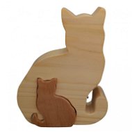 AMADEA Wooden Puzzle of a Cat, Solid Wood of Two Species of Woody Plants, 11.5x15x3cm - Jigsaw