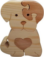 AMADEA Wooden Puzzle Dog, Solid Wood of Two Species, 11x15x3cm - Jigsaw Puzzle