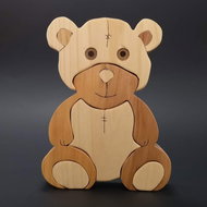 AMADEA Wooden Puzzle Bear 15cm - Jigsaw Puzzle