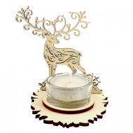 AMADEA Wooden Candlestick Deer, Height 10cm - Candlestick