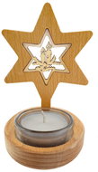 AMADEA Wooden Candlestick Star with Insert - Candles, Solid Wood, Height 10cm - Candlestick