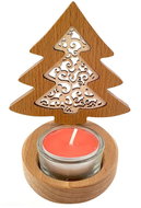 AMADEA Wooden Candlestick Tree with Insert - Ornament, Solid Wood, Height 10cm - Candlestick