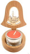 AMADEA Wooden Candlestick Bell with a Insert - Church, Solid Wood, Height 10cm - Candlestick