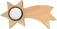 AMADEA Wooden Candlestick in the Shape of a Comet, Solid Wood, 19x10x3cm - Candlestick