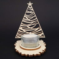 AMADEA Wooden Candlestick Sapling, 10cm - Candlestick