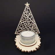 AMADEA Wooden Candlestick Sapling, 10cm - Candlestick