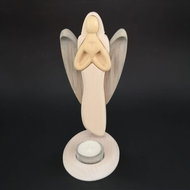 AMADEA Wooden Candlestick Angel with Heart, Coloured, Height 25cm - Candlestick