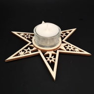 AMADEA Wooden Candlestick Star, Diameter of 16cm - Candlestick