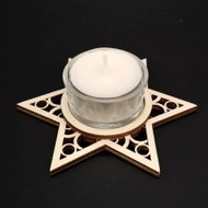AMADEA Wooden Candlestick Star, Diameter 11cm - Candlestick