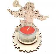 AMADEA Wooden Candlestick Angel, Height 9cm - Candlestick