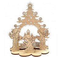 AMADEA Wooden Candlestick Tree with Angels, 20cm - Candlestick