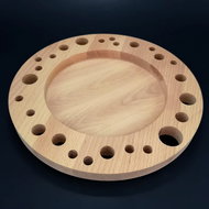 AMADEA Wooden Plate with Holes, Solid Wood, Diameter of 28cm - Plate