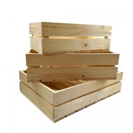 AMADEA Wooden Set of 3 Solid Wood Boxes, 46x33x12cm - Storage Box